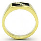MATK775 - IP Gold(Ion Plating) Stainless Steel Ring with Top Grade Crystal  in Clear