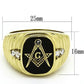MATK776 - IP Gold(Ion Plating) Stainless Steel Ring with Top Grade Crystal  in Clear