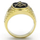 MATK776 - IP Gold(Ion Plating) Stainless Steel Ring with Top Grade Crystal  in Clear