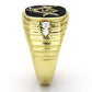 MATK776 - IP Gold(Ion Plating) Stainless Steel Ring with Top Grade Crystal  in Clear
