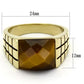 MATK779 - IP Gold(Ion Plating) Stainless Steel Ring with Semi-Precious Tiger Eye in Topaz