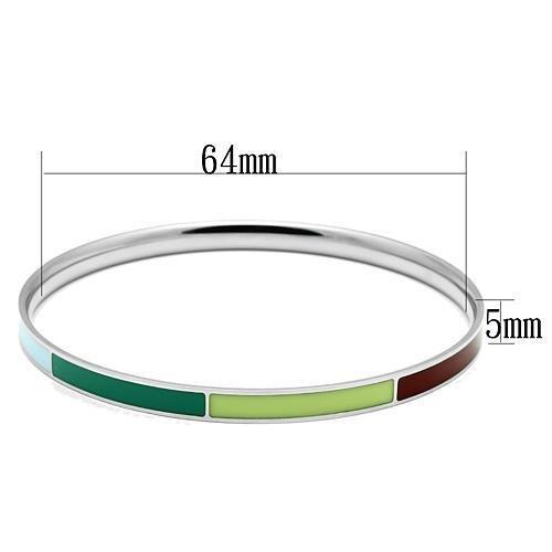 MATK783 - High polished (no plating) Stainless Steel Bangle with Epoxy  in Multi Color