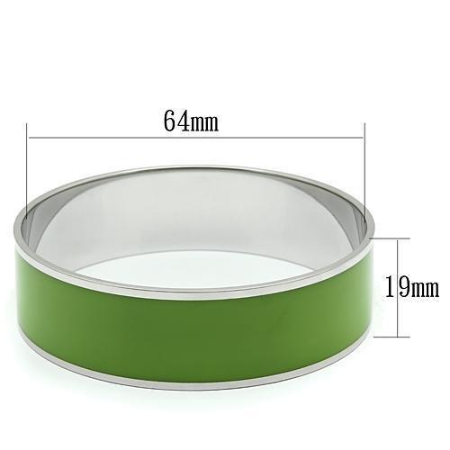 MATK787 - High polished (no plating) Stainless Steel Bangle with Epoxy  in Emerald