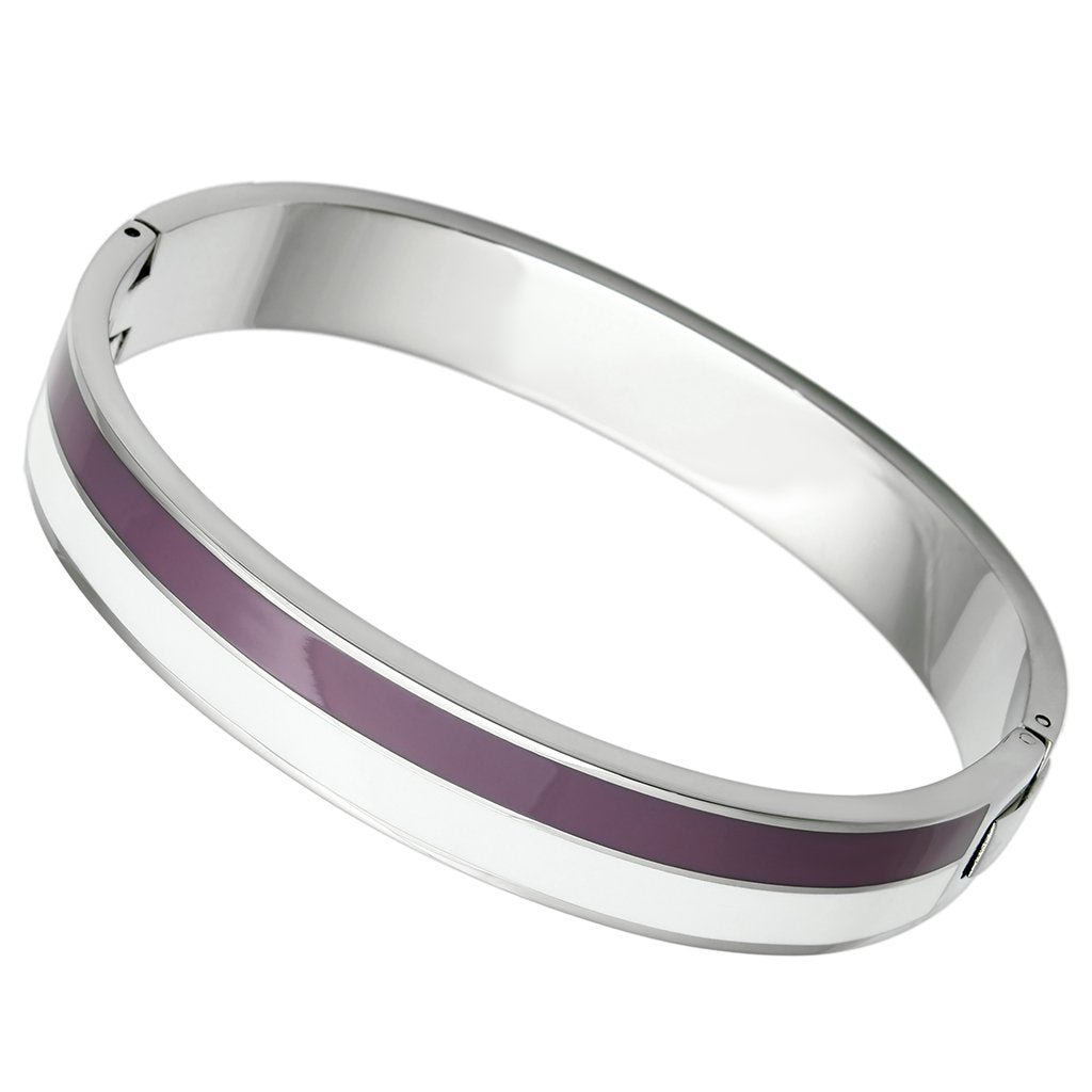 MATK790 - High polished (no plating) Stainless Steel Bangle with Epoxy  in Multi Color