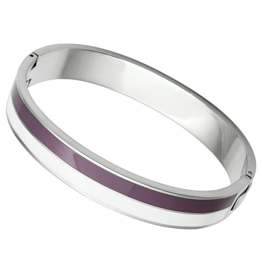 MATK790 - High polished (no plating) Stainless Steel Bangle with Epoxy  in Multi Color