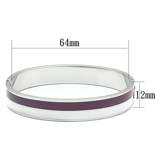 MATK790 - High polished (no plating) Stainless Steel Bangle with Epoxy  in Multi Color