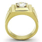 MATK791 - IP Gold(Ion Plating) Stainless Steel Ring with AAA Grade CZ  in Clear