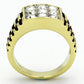 MATK796 - Two-Tone IP Gold (Ion Plating) Stainless Steel Ring with Top Grade Crystal  in Clear