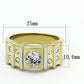 MATK797 - Two-Tone IP Gold (Ion Plating) Stainless Steel Ring with AAA Grade CZ  in Clear