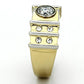 MATK797 - Two-Tone IP Gold (Ion Plating) Stainless Steel Ring with AAA Grade CZ  in Clear