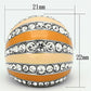 MATK798 - High polished (no plating) Stainless Steel Ring with Top Grade Crystal  in Clear