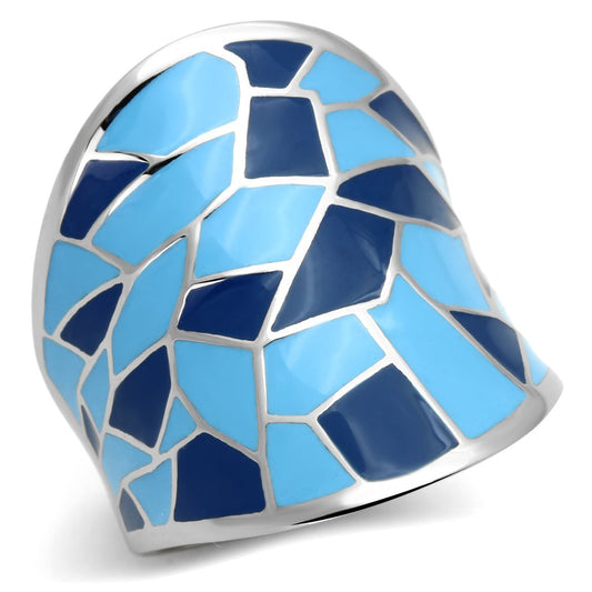 MATK799 - High polished (no plating) Stainless Steel Ring with Epoxy  in Multi Color