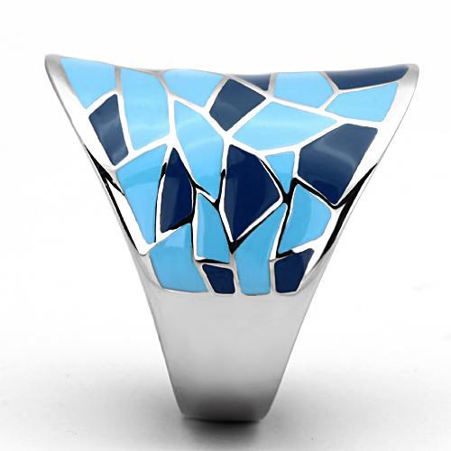 MATK799 - High polished (no plating) Stainless Steel Ring with Epoxy  in Multi Color