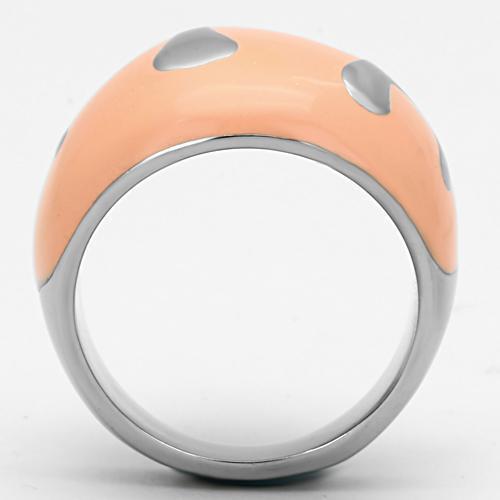 MATK802 - High polished (no plating) Stainless Steel Ring with Epoxy  in Orange