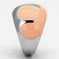 MATK802 - High polished (no plating) Stainless Steel Ring with Epoxy  in Orange