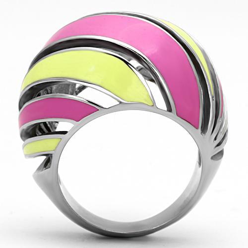 MATK803 - High polished (no plating) Stainless Steel Ring with Epoxy  in Multi Color