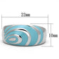 MATK804 - High polished (no plating) Stainless Steel Ring with Epoxy  in Sea Blue