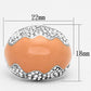 MATK805 - High polished (no plating) Stainless Steel Ring with Top Grade Crystal  in Clear