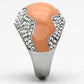 MATK805 - High polished (no plating) Stainless Steel Ring with Top Grade Crystal  in Clear