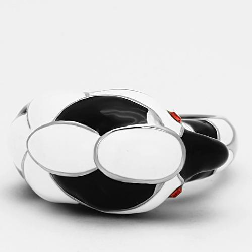 MATK806 - High polished (no plating) Stainless Steel Ring with Top Grade Crystal  in Orange