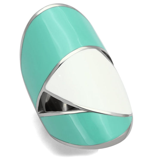 MATK808 - High polished (no plating) Stainless Steel Ring with Epoxy  in Multi Color