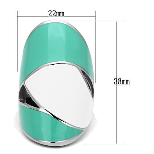 MATK808 - High polished (no plating) Stainless Steel Ring with Epoxy  in Multi Color