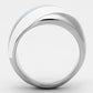 MATK809 - High polished (no plating) Stainless Steel Ring with Top Grade Crystal  in Clear