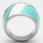 MATK812 - High polished (no plating) Stainless Steel Ring with Top Grade Crystal  in Clear