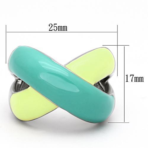 MATK813 - High polished (no plating) Stainless Steel Ring with Epoxy  in Multi Color