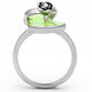 MATK814 - High polished (no plating) Stainless Steel Ring with Top Grade Crystal  in Clear