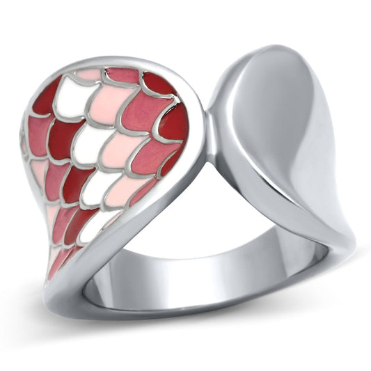 MATK815 - High polished (no plating) Stainless Steel Ring with Epoxy  in Multi Color