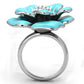 MATK817 - High polished (no plating) Stainless Steel Ring with Top Grade Crystal  in Aurora Borealis (Rainbow Effect)