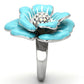 MATK817 - High polished (no plating) Stainless Steel Ring with Top Grade Crystal  in Aurora Borealis (Rainbow Effect)