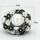 MATK818 - High polished (no plating) Stainless Steel Ring with Synthetic Pearl in White
