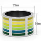 MATK819 - High polished (no plating) Stainless Steel Ring with Epoxy  in Multi Color