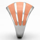 MATK822 - High polished (no plating) Stainless Steel Ring with Epoxy  in Orange