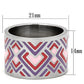 MATK823 - High polished (no plating) Stainless Steel Ring with Epoxy  in Multi Color