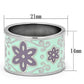 MATK824 - High polished (no plating) Stainless Steel Ring with Epoxy  in Multi Color