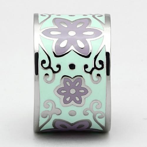 MATK824 - High polished (no plating) Stainless Steel Ring with Epoxy  in Multi Color