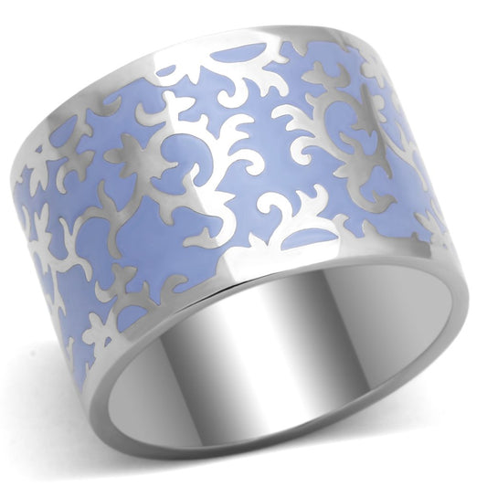MATK825 - High polished (no plating) Stainless Steel Ring with Epoxy  in Amethyst