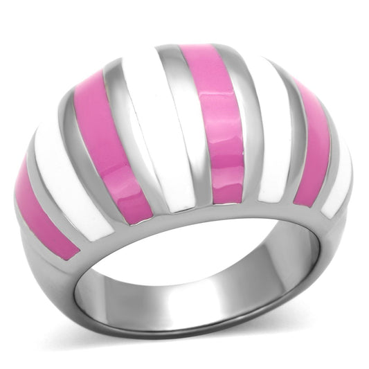 MATK828 - High polished (no plating) Stainless Steel Ring with Epoxy  in Multi Color