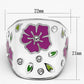 MATK830 - High polished (no plating) Stainless Steel Ring with Top Grade Crystal  in Clear