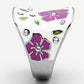MATK830 - High polished (no plating) Stainless Steel Ring with Top Grade Crystal  in Clear
