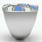 MATK832 - High polished (no plating) Stainless Steel Ring with Top Grade Crystal  in Clear