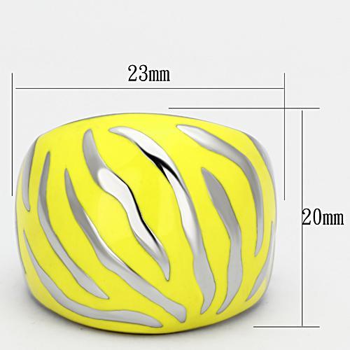 MATK833 - High polished (no plating) Stainless Steel Ring with Epoxy  in Topaz