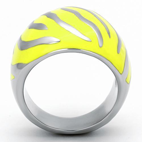 MATK833 - High polished (no plating) Stainless Steel Ring with Epoxy  in Topaz