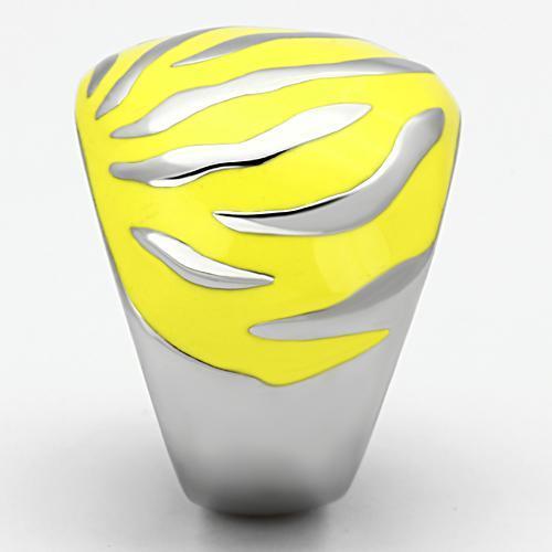 MATK833 - High polished (no plating) Stainless Steel Ring with Epoxy  in Topaz