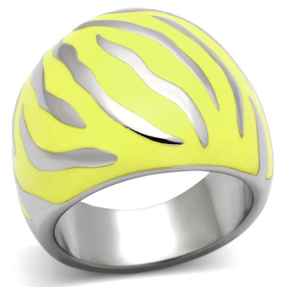MATK833 - High polished (no plating) Stainless Steel Ring with Epoxy  in Topaz