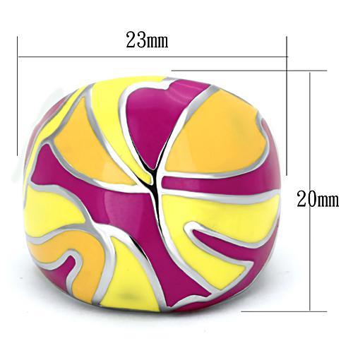 MATK834 - High polished (no plating) Stainless Steel Ring with Epoxy  in Multi Color