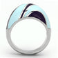 MATK835 - High polished (no plating) Stainless Steel Ring with Epoxy  in Multi Color